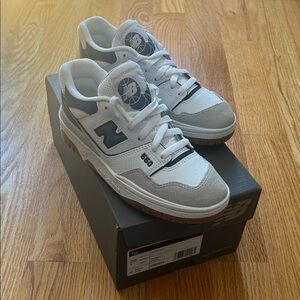 New Balance 550 White and Gray Athletic Shoes